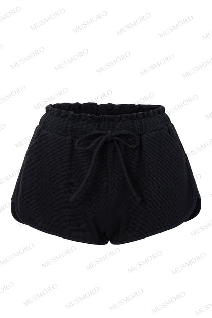 Pleated Floral Wide-Leg Shorts