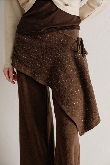 Twisted Batwing Camisole Top And Tassel Draped Pants Set-Up