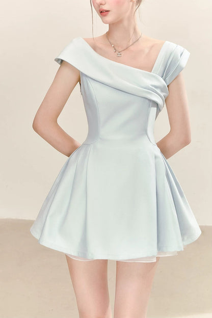 Elegant Blue Puffy Dress