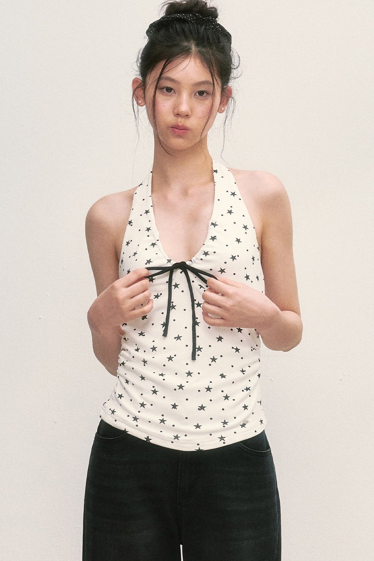 Top halter con estampado de estrellas
