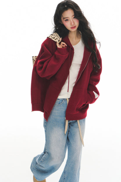 Loose Zip-Up Hoodie