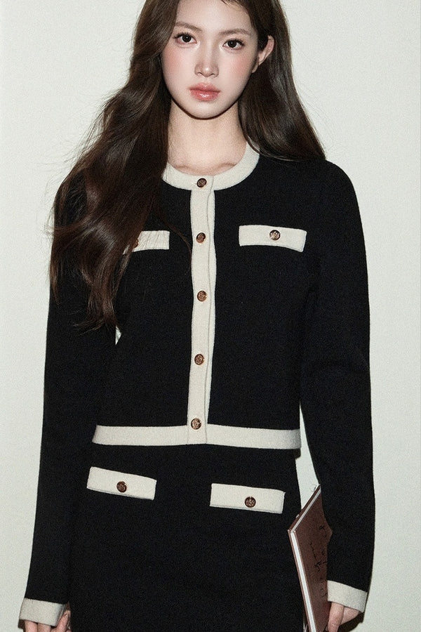 100% Wool Knit Jacket and Skirt
