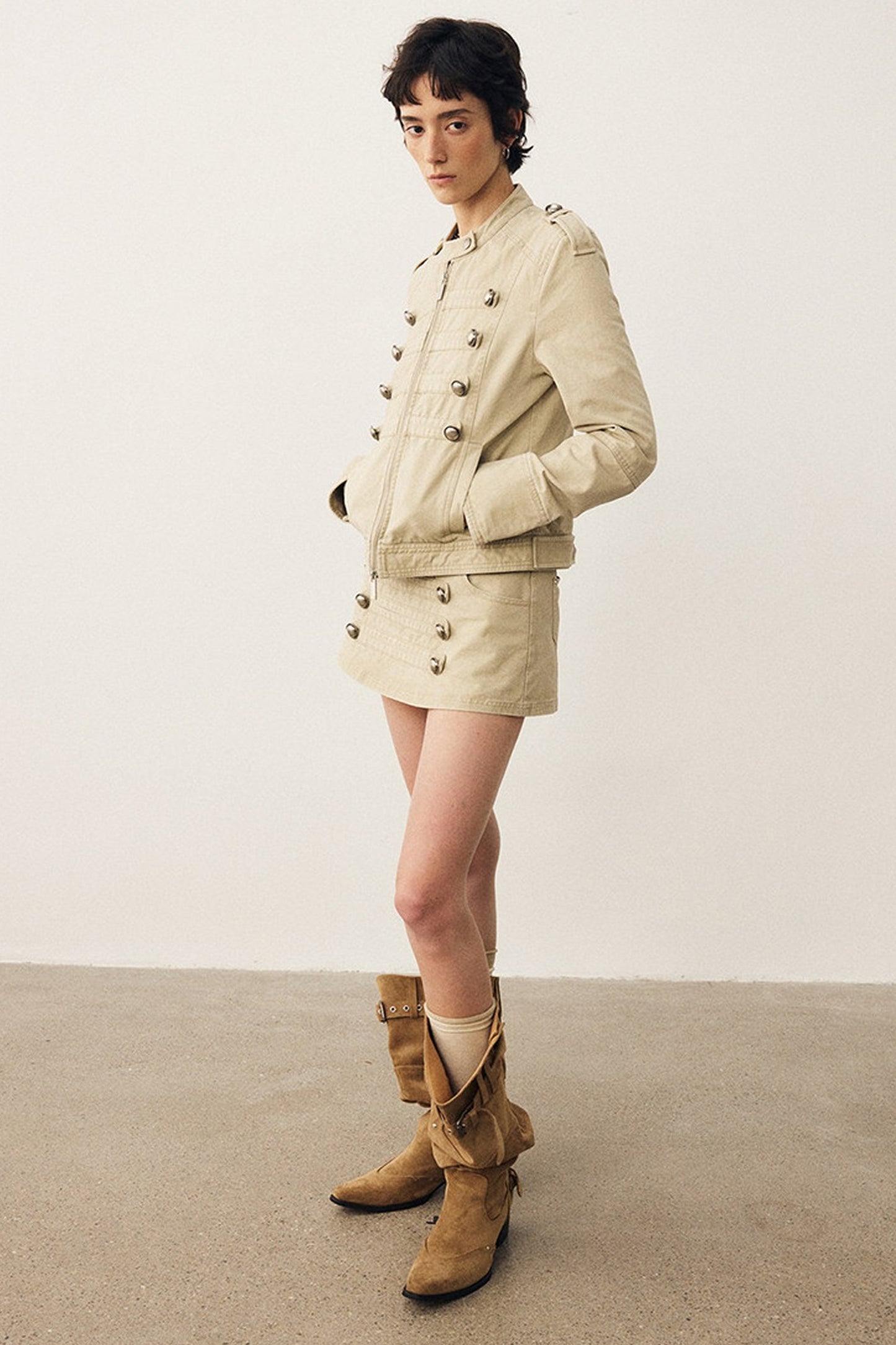 Retro Washed Double-Breasted Jacket