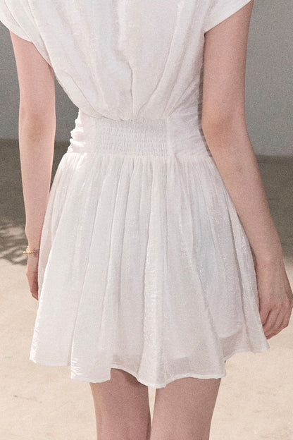 Lyocell Sheer Tie-Up Dress