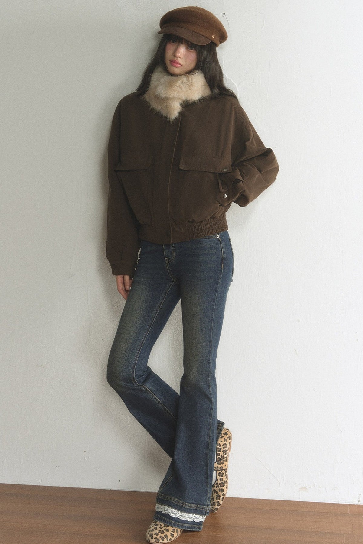 Loose Short Fur Collar Jacket