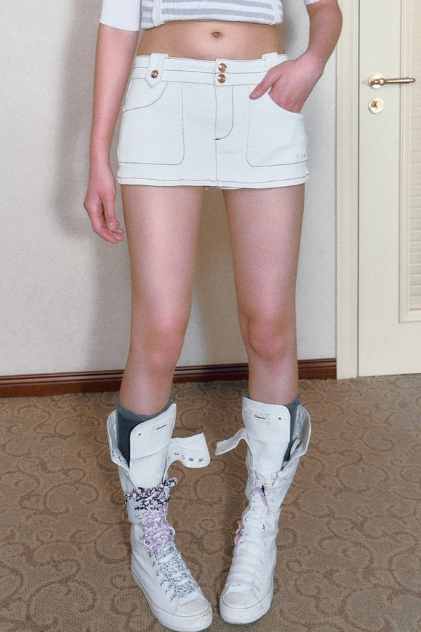Color-Blocked A-Line Skirt
