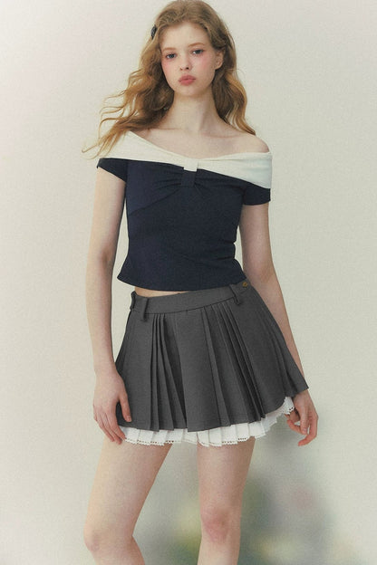 Retro Knit Short Sleeve Top