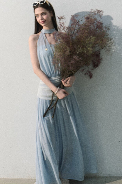 Chiffon Halter Neck Dress