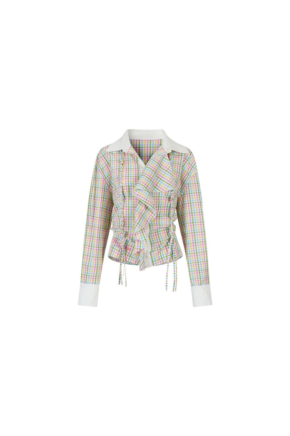 Layered Cropped Long-Sleeve Shirt
