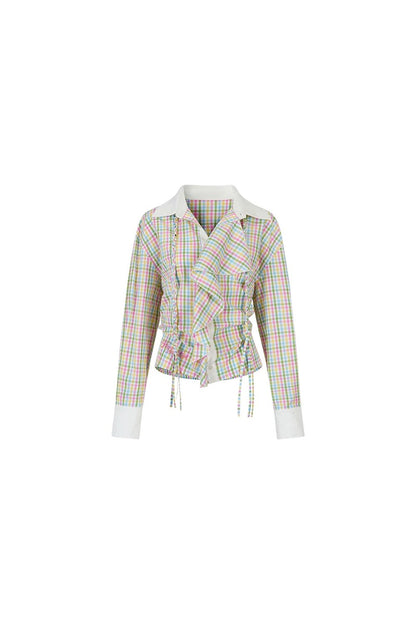 Layered Cropped Long-Sleeve Shirt