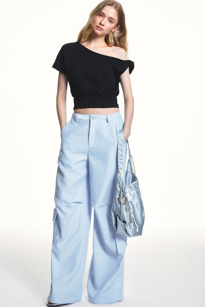 Blue Plaid Cargo Pants