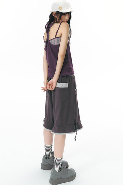 Racerback Special Embroidery Trim Tank Top