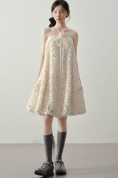 Robe jacquard blanc lait