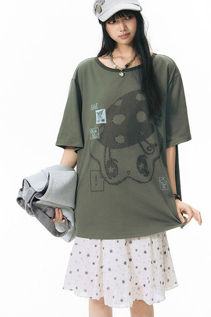 Starwii blusa oversize stampata