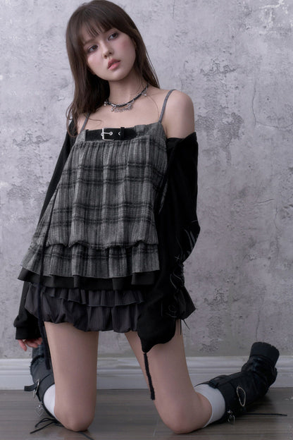 Plaid Camisole and Cover-Up Set-Up