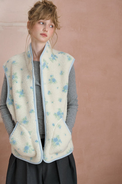 Floral Fleece Vest