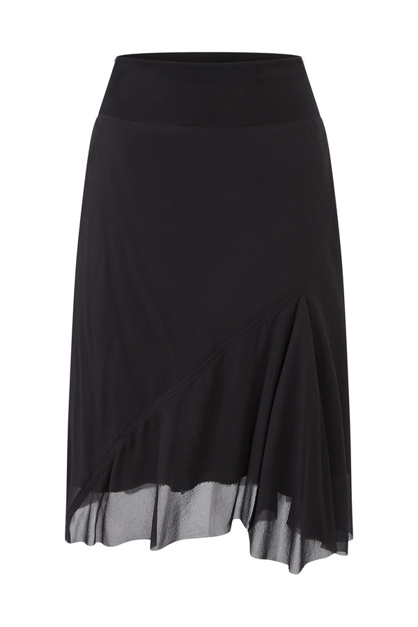 Silk Asymmetrical Draped Skirt