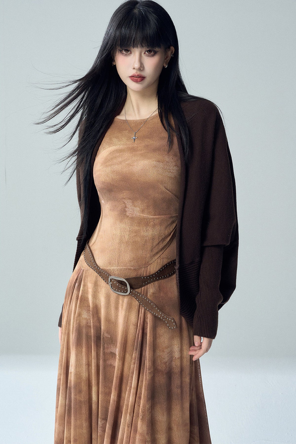 Shawl-Style Batwing Knitted Cardigan