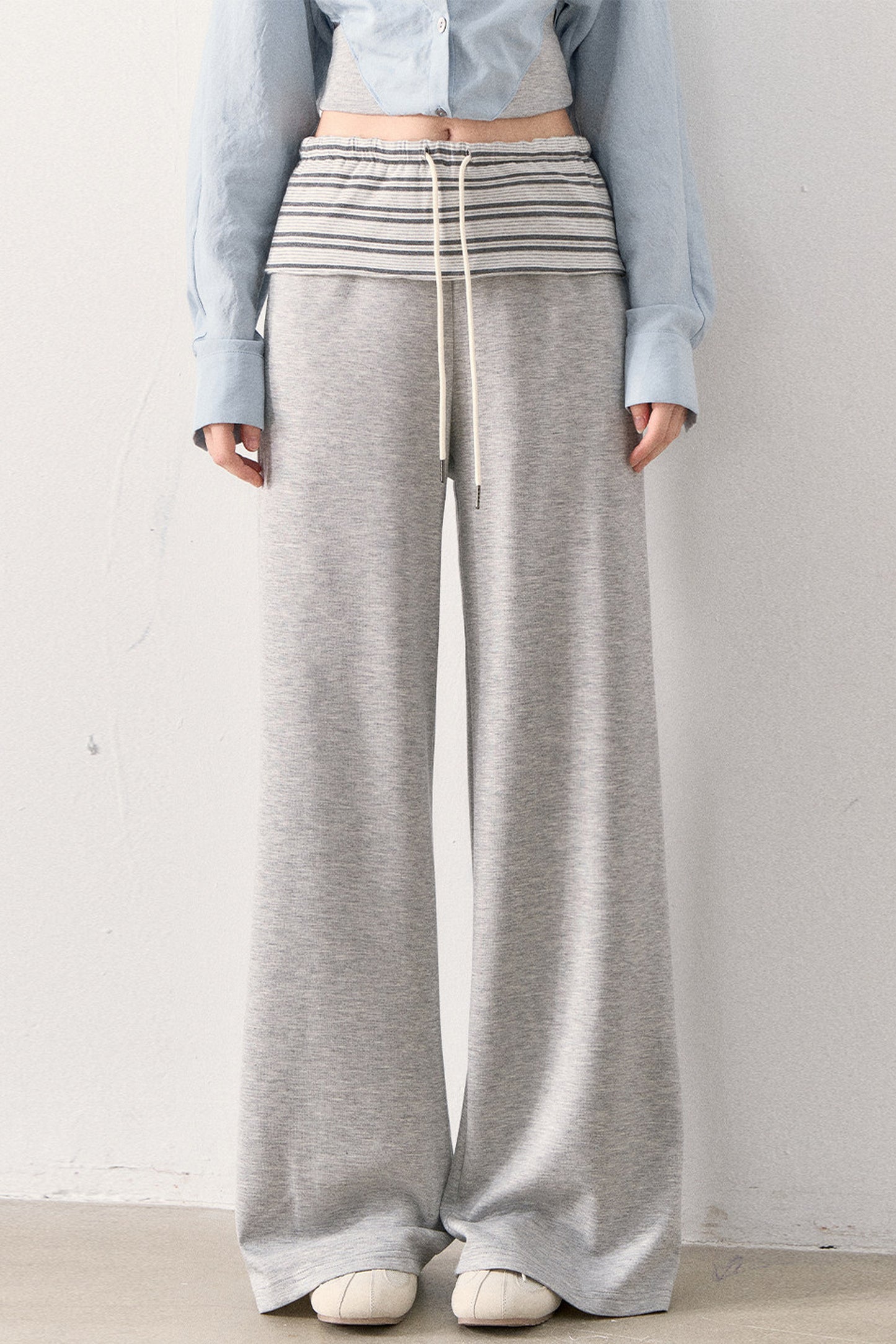 Relaxed Knit Wide Leg Pants and Shirt Set