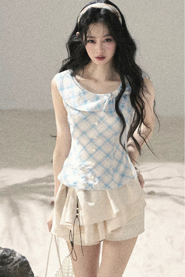 French Style Diamond Pattern Top