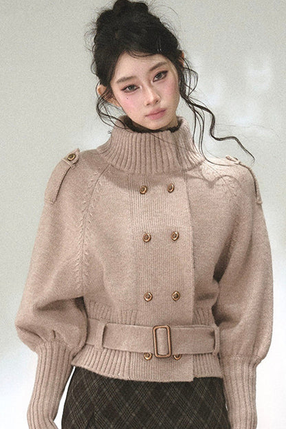 Capejacke mit vertikalem Rippstrick und Fledermausärmeln