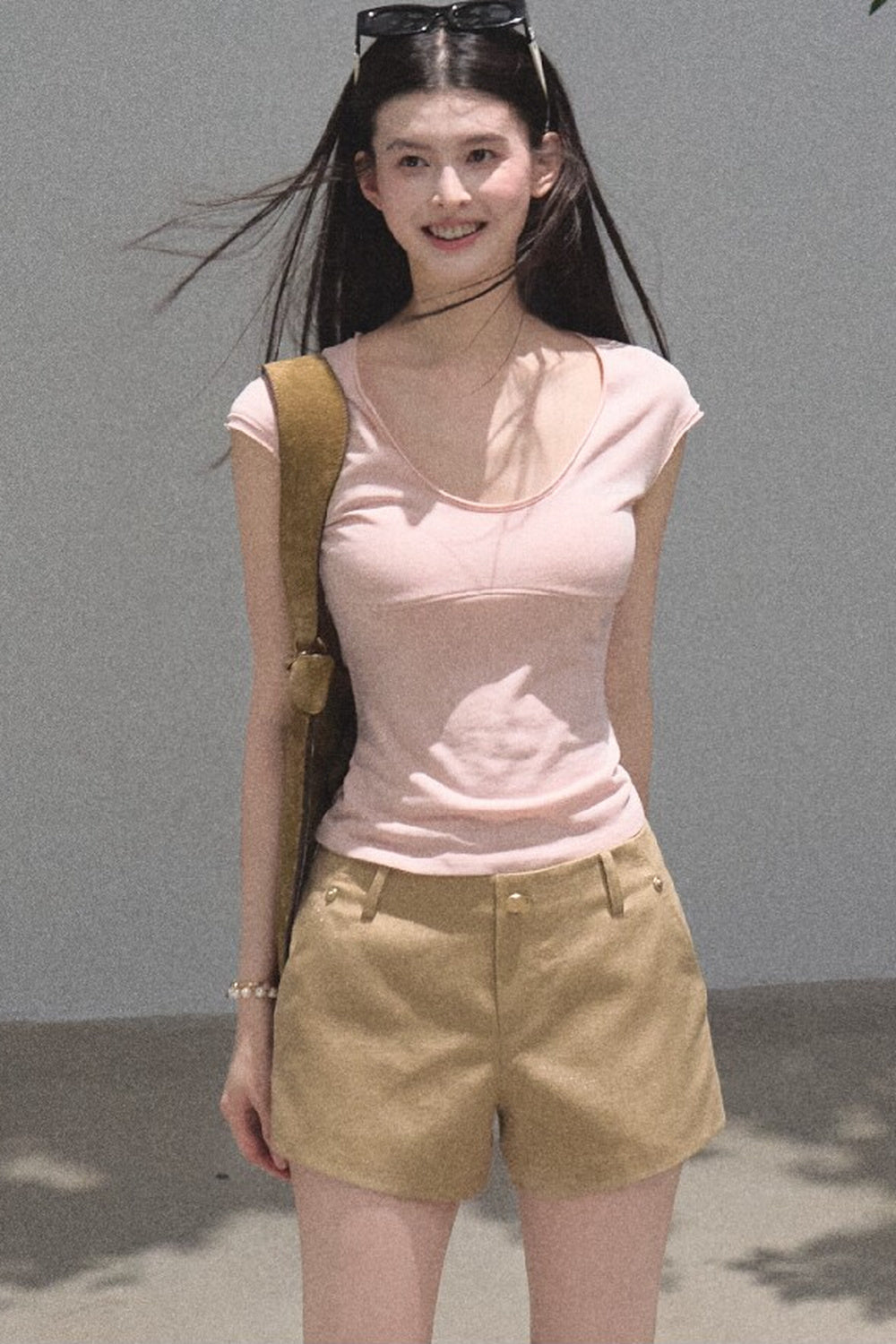 Slim-Fit High-Waisted Suit Shorts