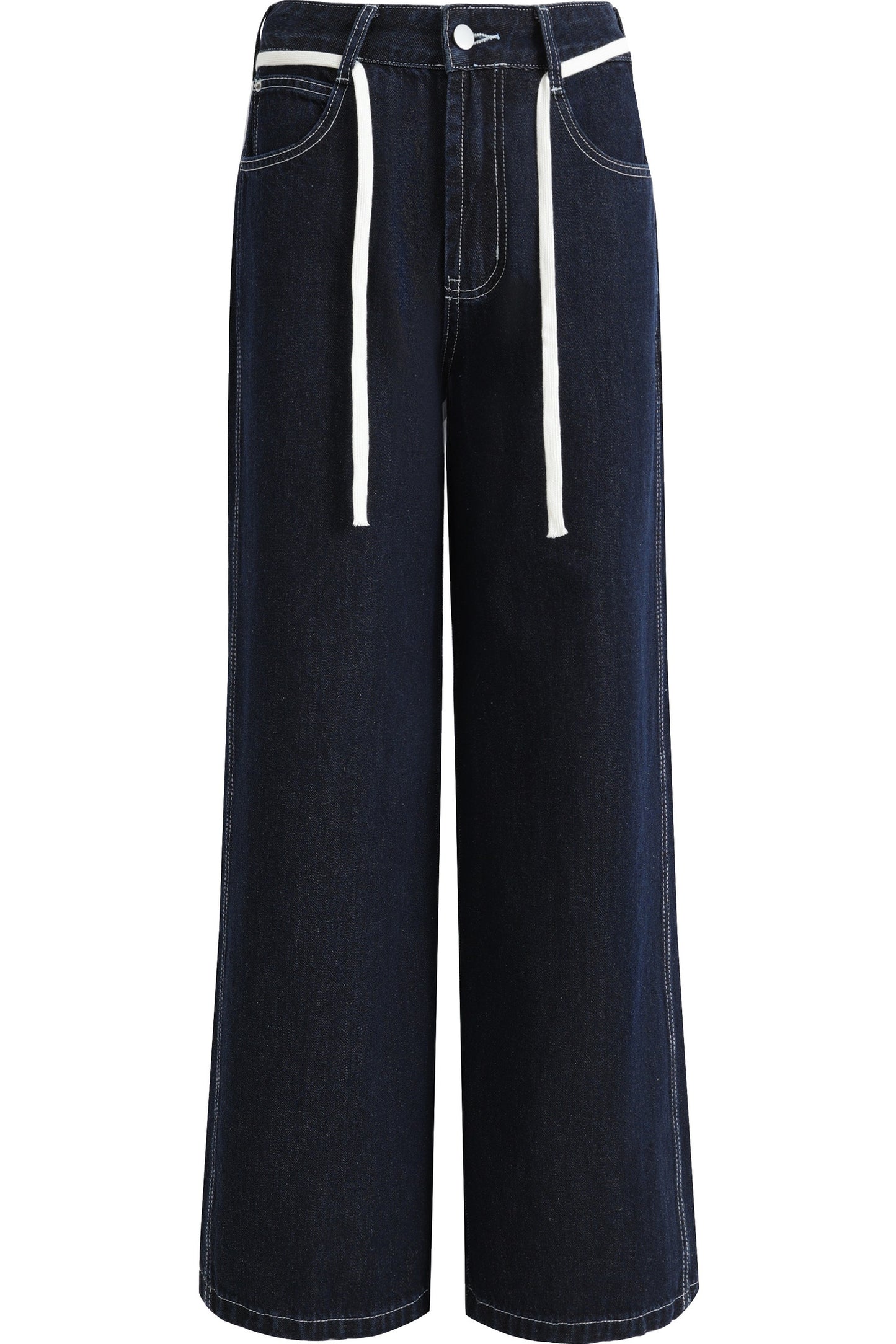 Washed Denim Drawstring Shorts
