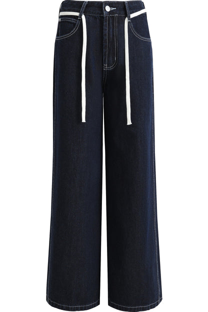 Washed Denim Drawstring Shorts