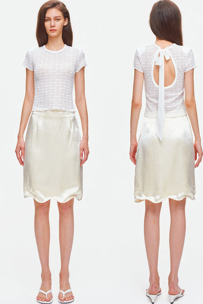 Textured Lace Short Sleeve Top