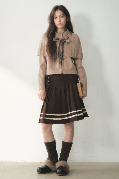 Retro Capelet And Knit Sweater Set