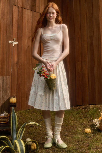 Hoodie and Pleated Skirt Set-Up