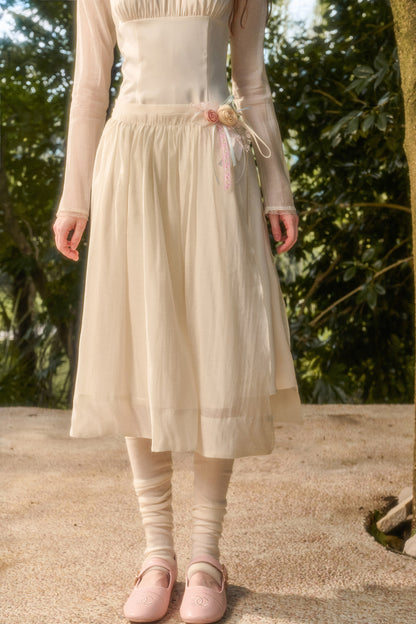 Satin Tencel Lapel Dress
