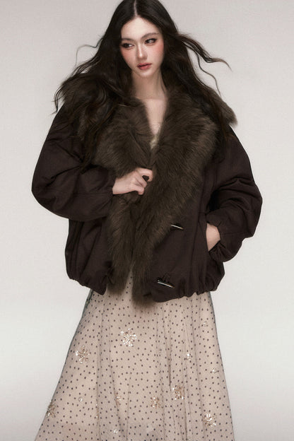Fox Fur Collar Goose Down Jacket