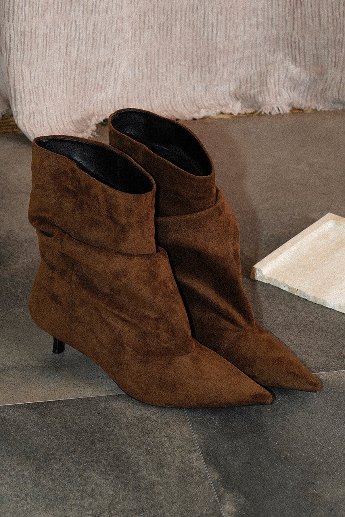 Suede Stiletto Heel Ankle Boots