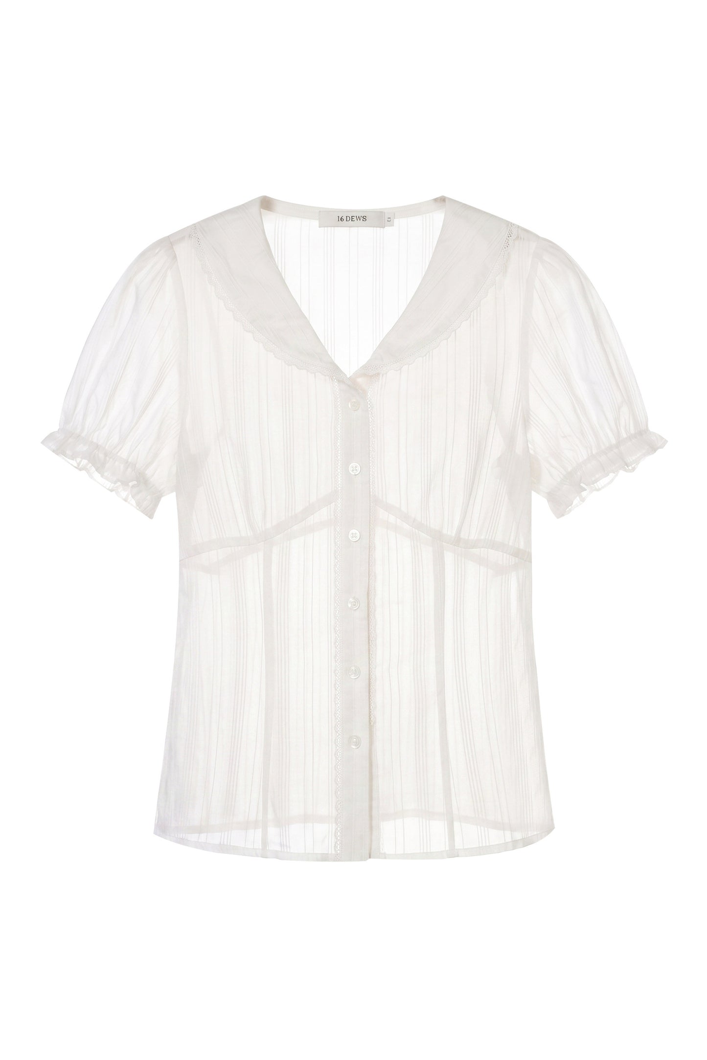 Transparente Lyocell-Bluse mit Spitze