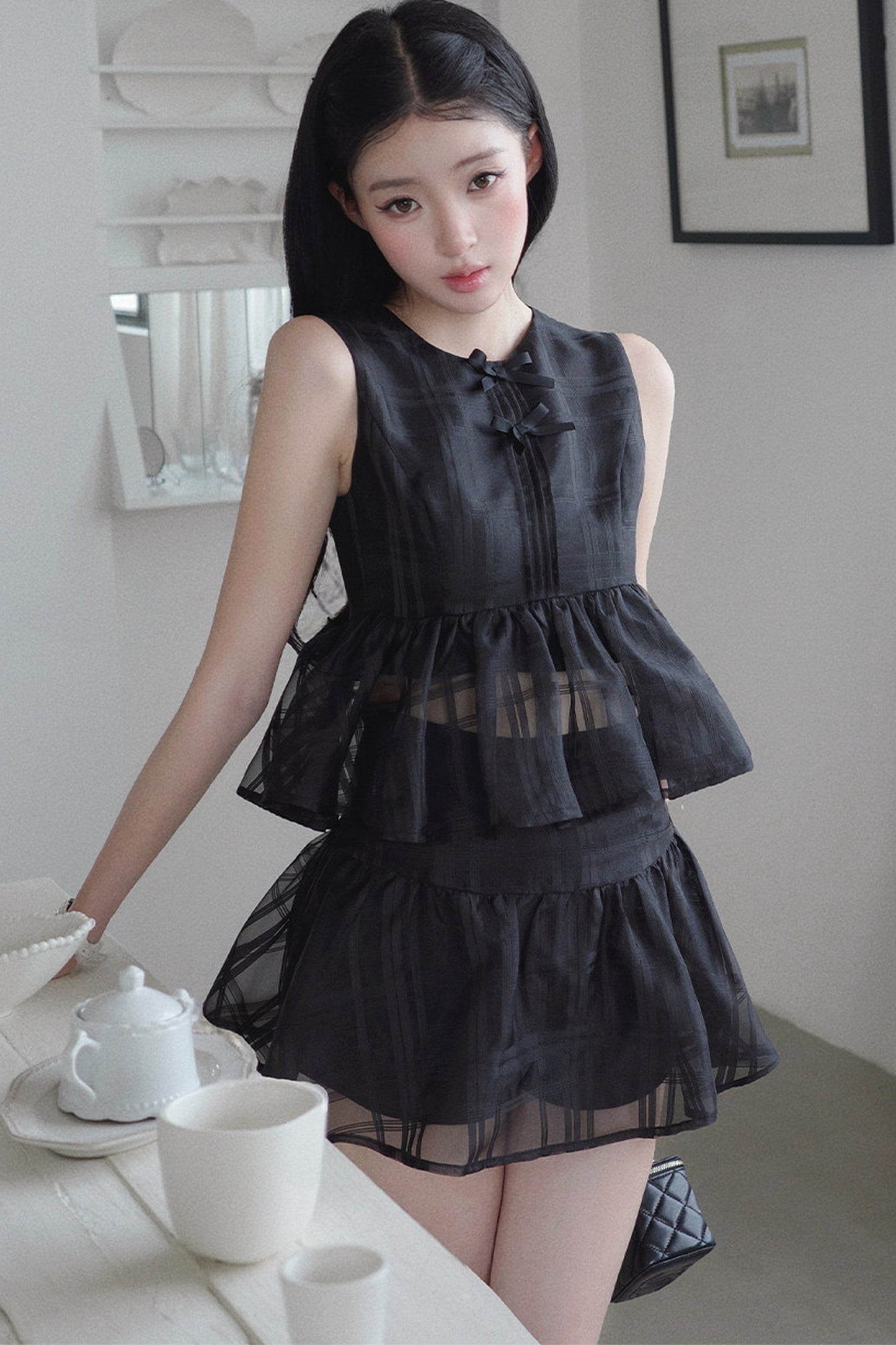 Thousand Flowers Ruffle Cake Skirt Set-Up