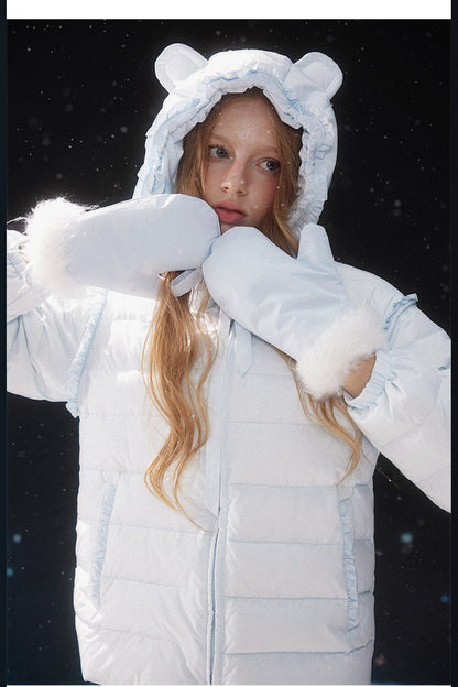 Blue Bear Detachable Sleeve Down Jacket