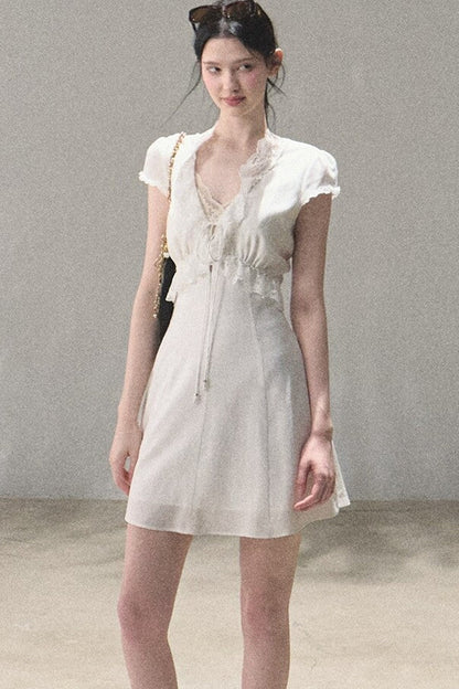 Lyocell Linen Lace Dress Set
