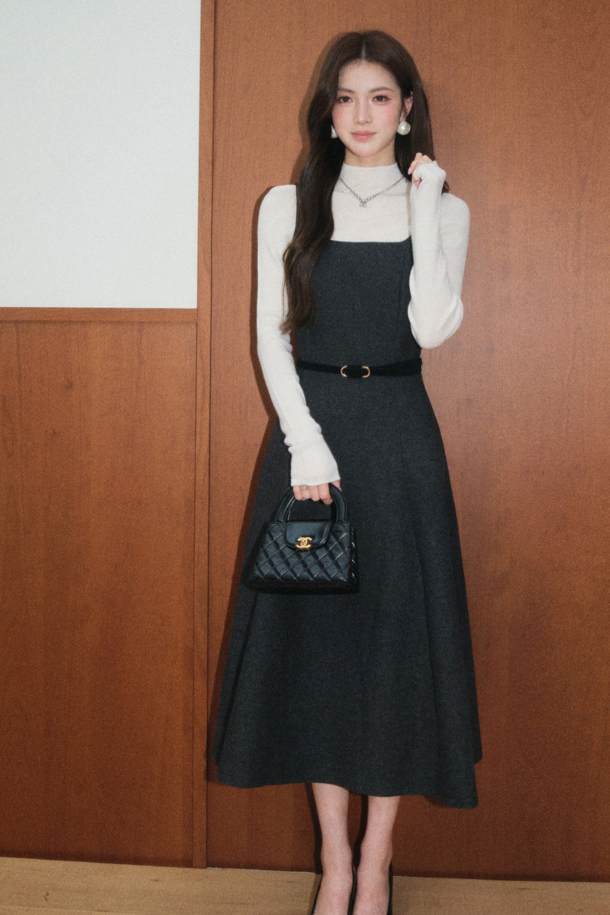 Gray Wool Dress and Small Jacket Set-Up