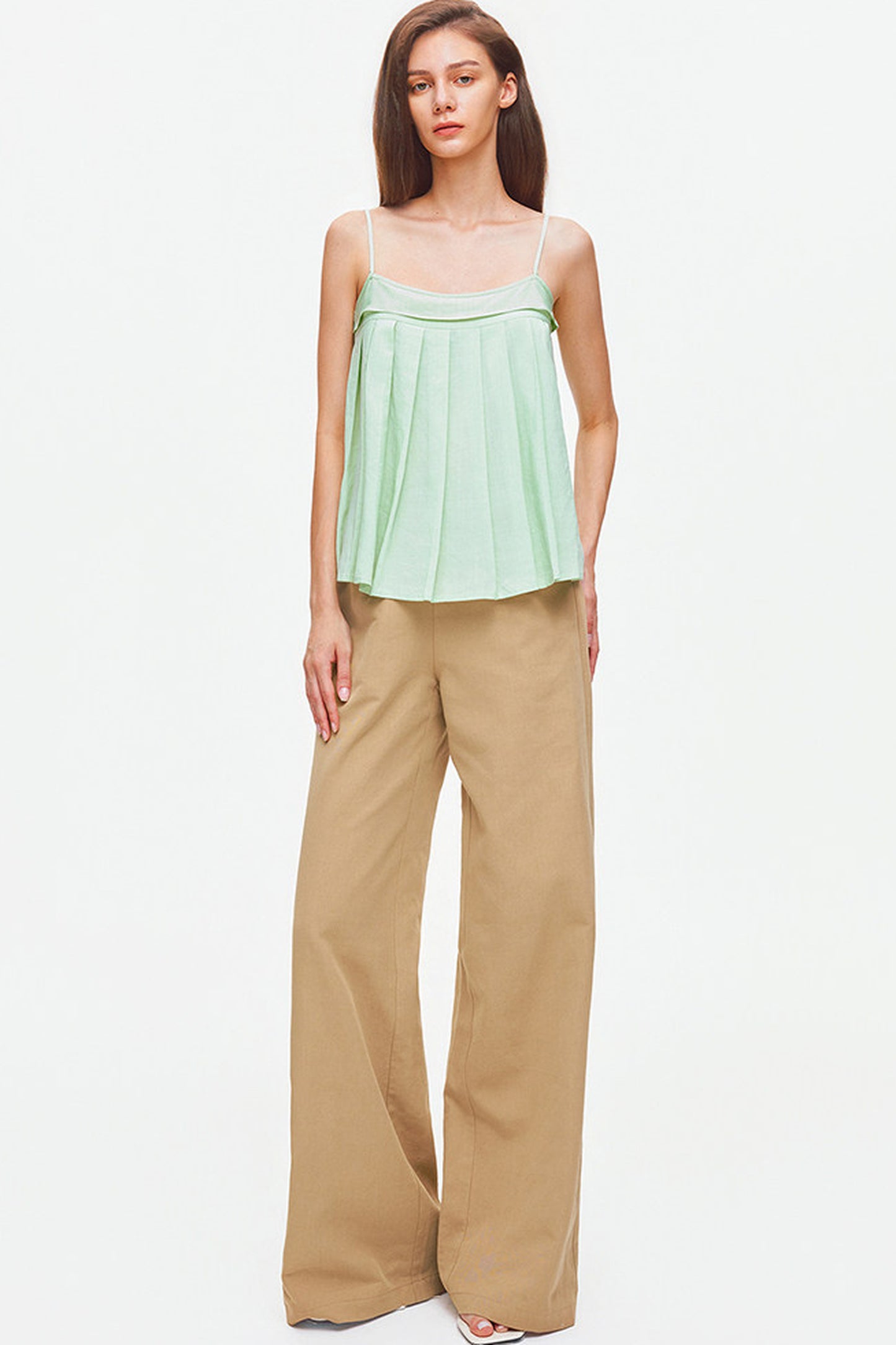 Tencel Linen Cotton Wide-Leg Trousers