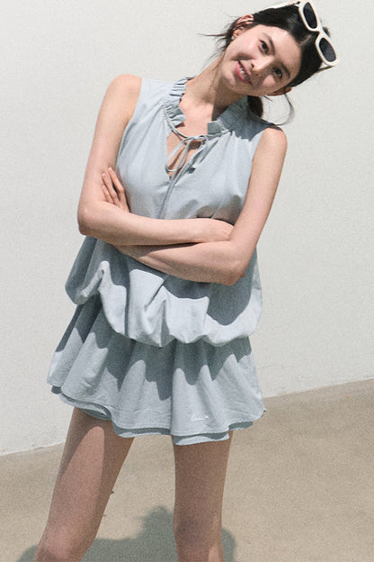 Lyocell Lace-Up Vest Dress