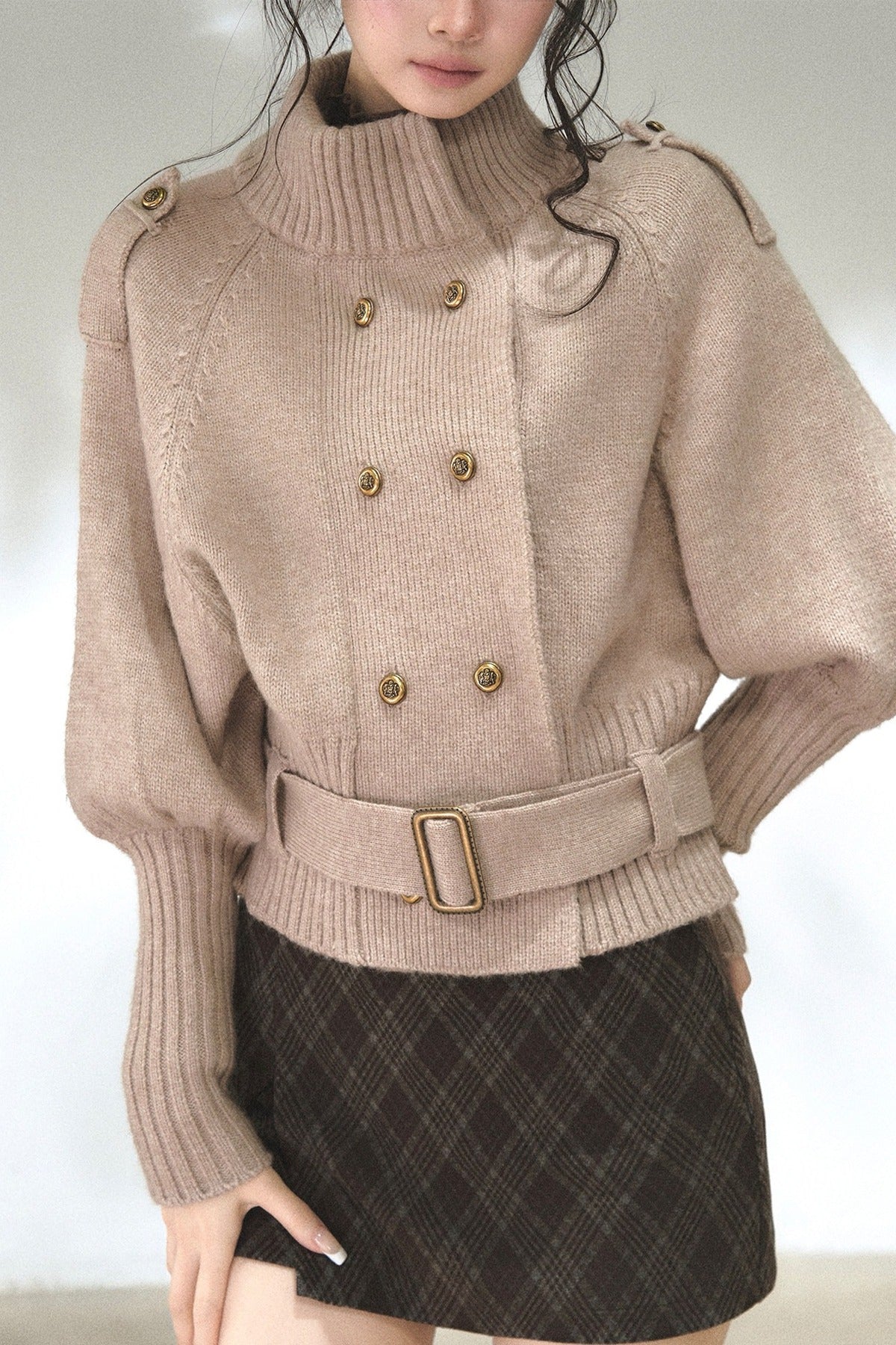 Capejacke mit vertikalem Rippstrick und Fledermausärmeln