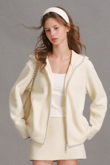 Color-Blocked Loose Hooded Jacket