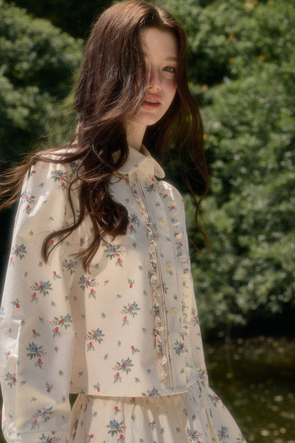Floral Shirt and Skirt Set-Up
