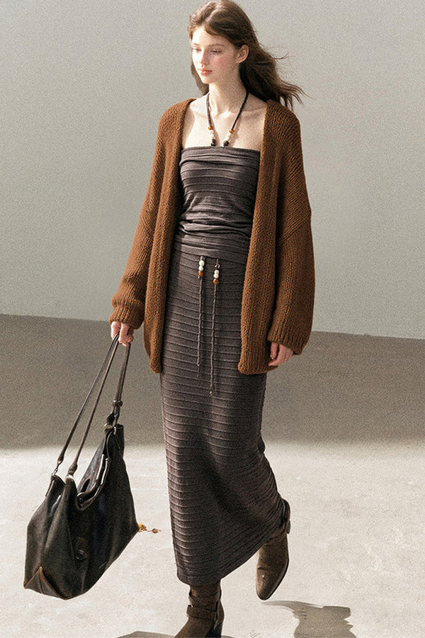 Knit Tube Top and Skirt Set