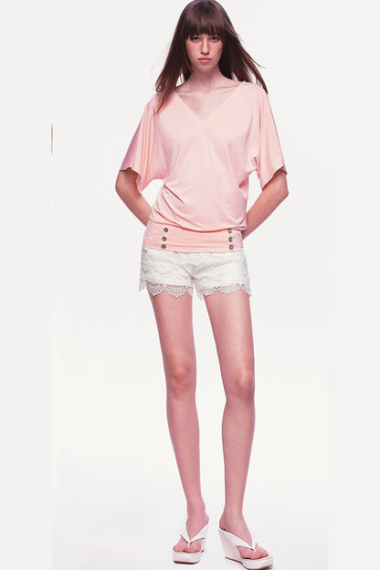 Multi-Layered Wavy Lace Shorts