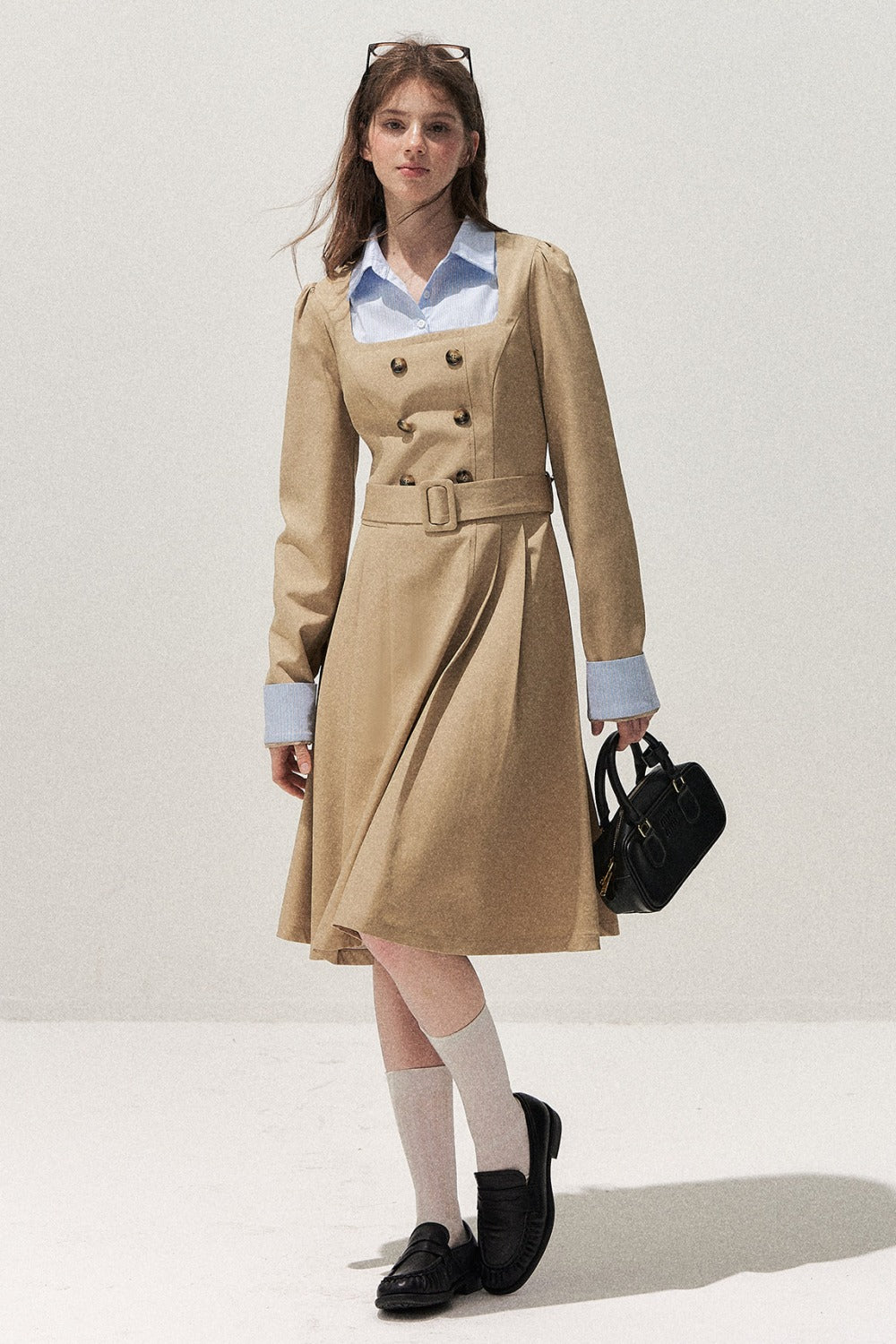 Retro Two-Piece Trench Dress