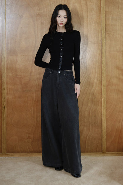 Pure Wool Button Knit Top