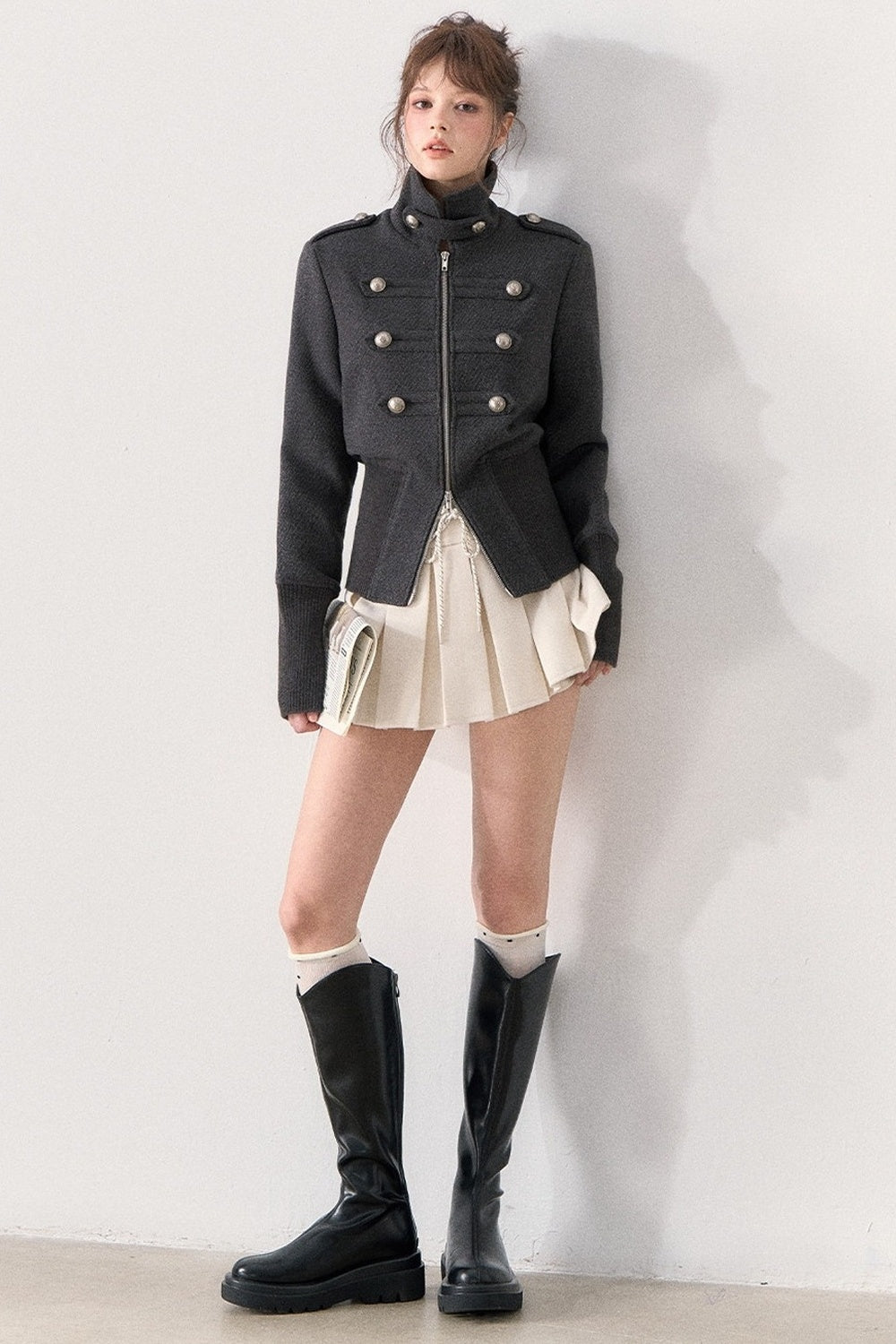 Napoleon Style Double-Breasted Woolen Coat