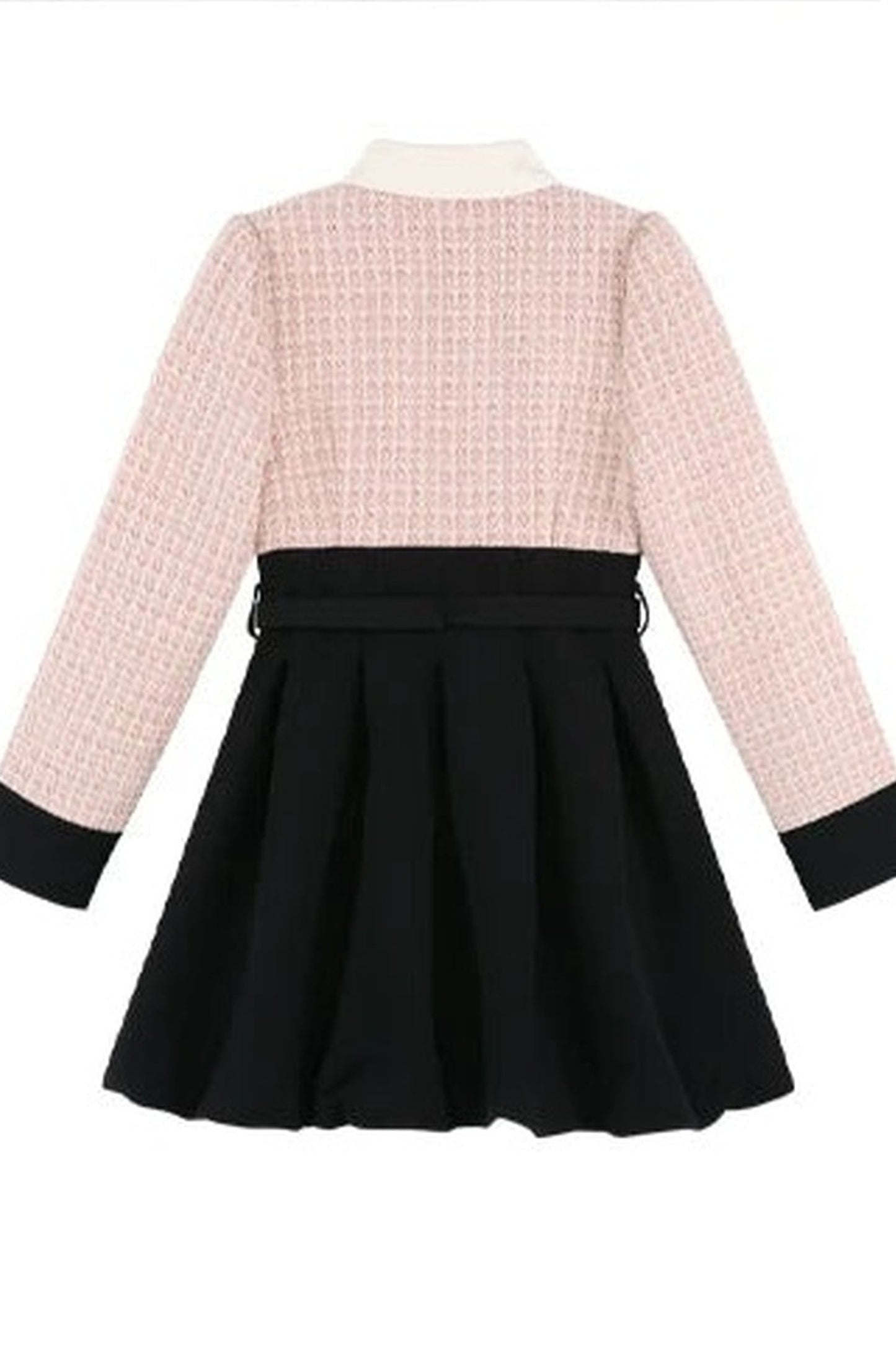 Tweed- und Samtkleid